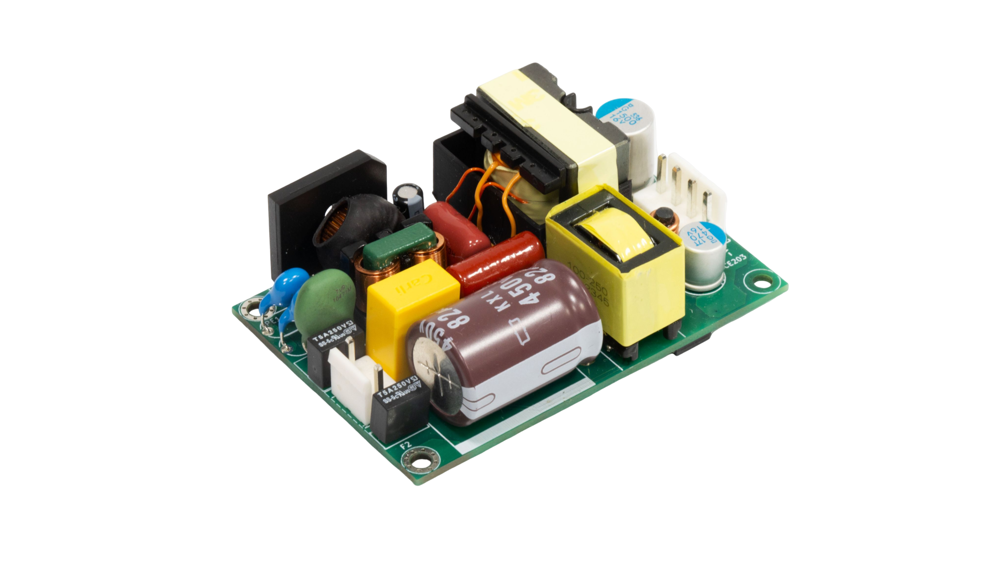 ABES AIB200 series compact 2x3 inch 200W high-density open-frame AC-DC power supply module with 94.5% efficiency and UL/EN 62368-1 approval